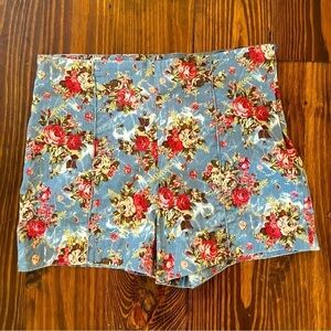LOVE CULTURE High Waisted Floral Shorts